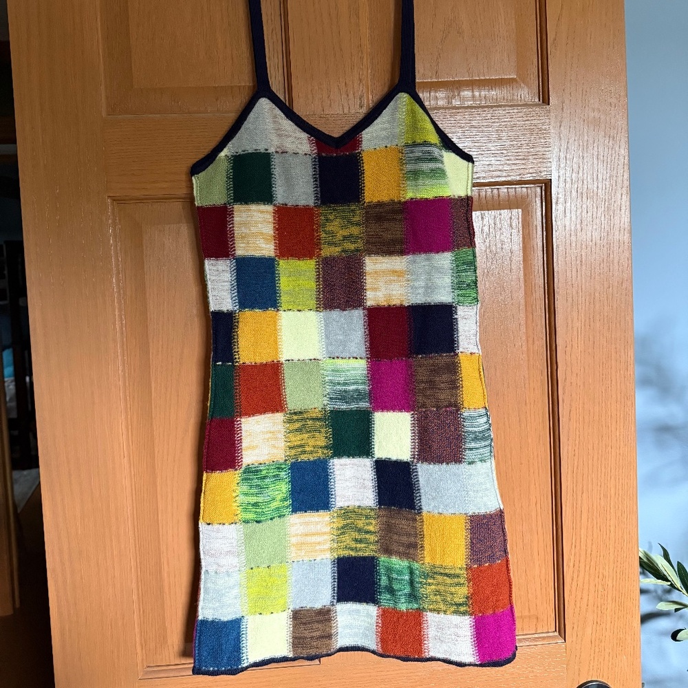 Acne Studios Multicolor Patchwork Knit Mini Dress